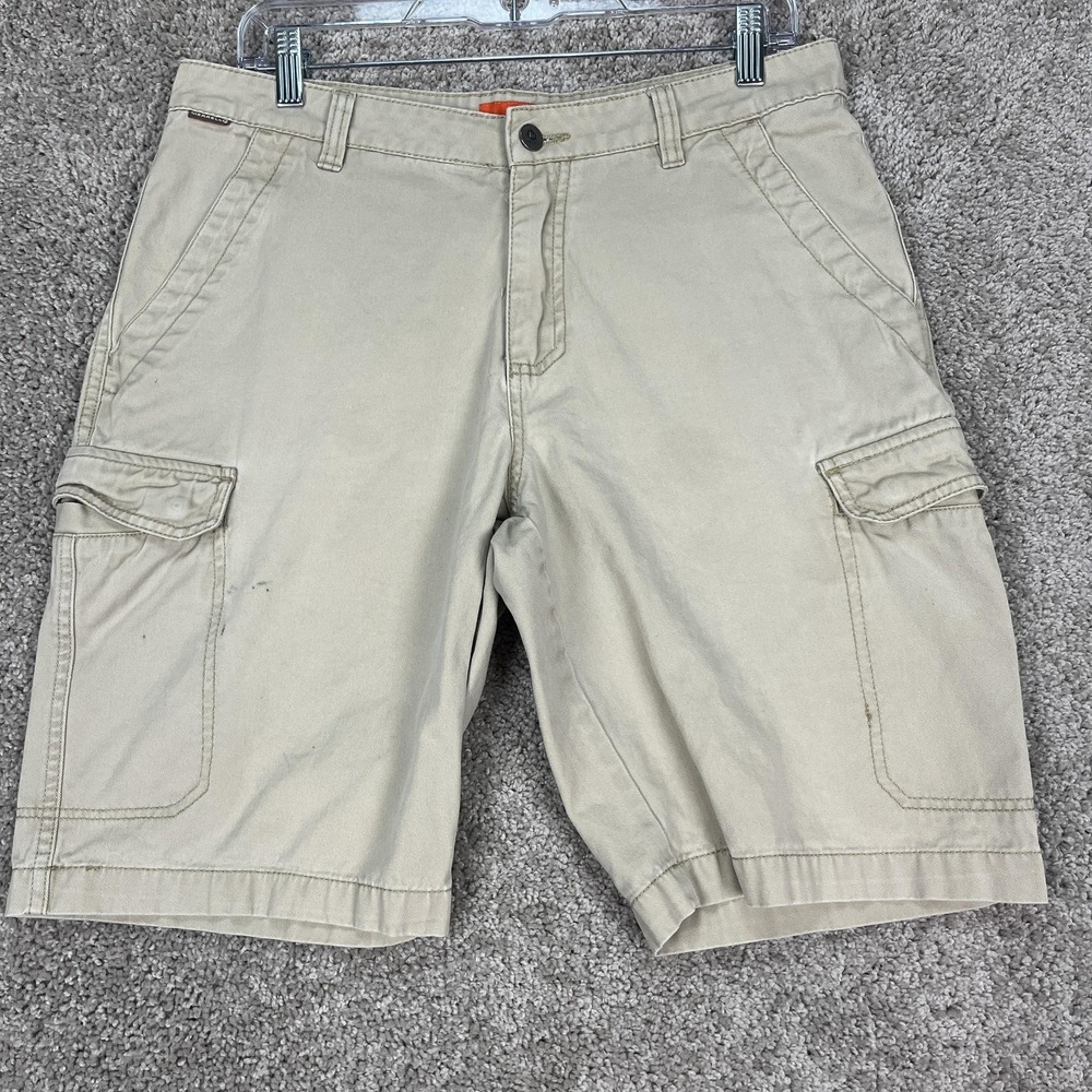 Merrell Cargo Shorts Mens 32 Khaki Beige Outdoor Utility Pockets‎ Hiking STAIN